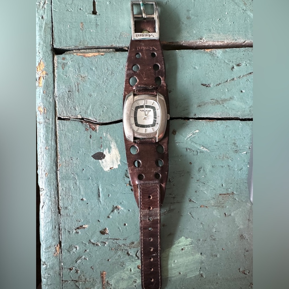 Vintage Vestal Brown strap Leather Watch